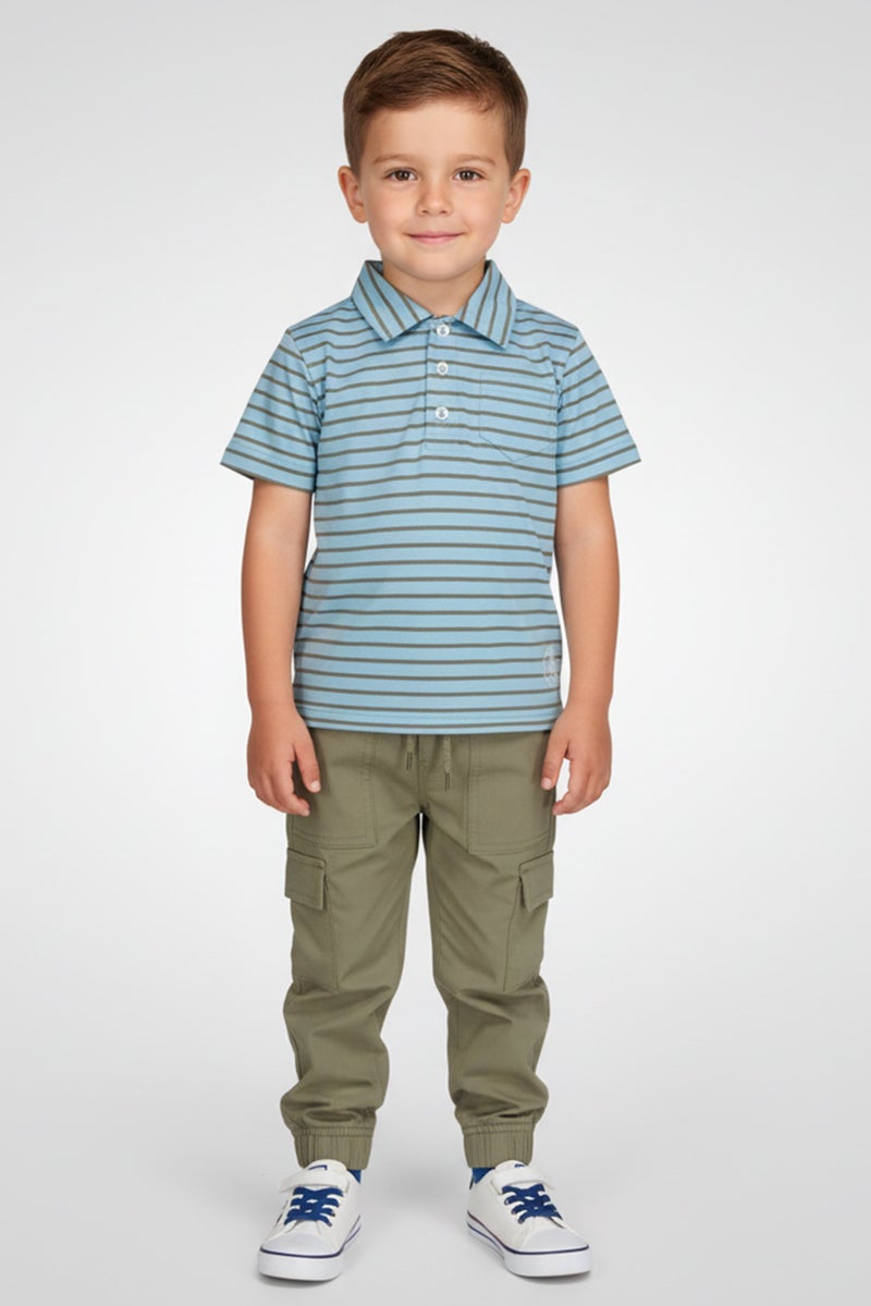 Body Glove Toddlers Boy 2 Pieces Polo Shirt And Cargo Pants Set, Multicolor - Image 1